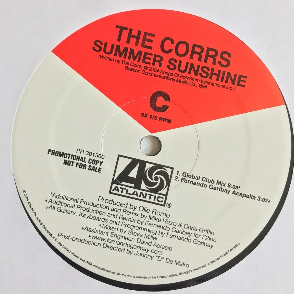 The Corrs – Summer Sunshine 2 x 12 US Vinyl PROMO 2004 *DL — 第 4/4 张图片