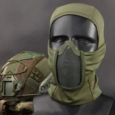 Men Tactical Balaclava Mesh Mask Airsoft Paintball Full Face Sun Protection Hood