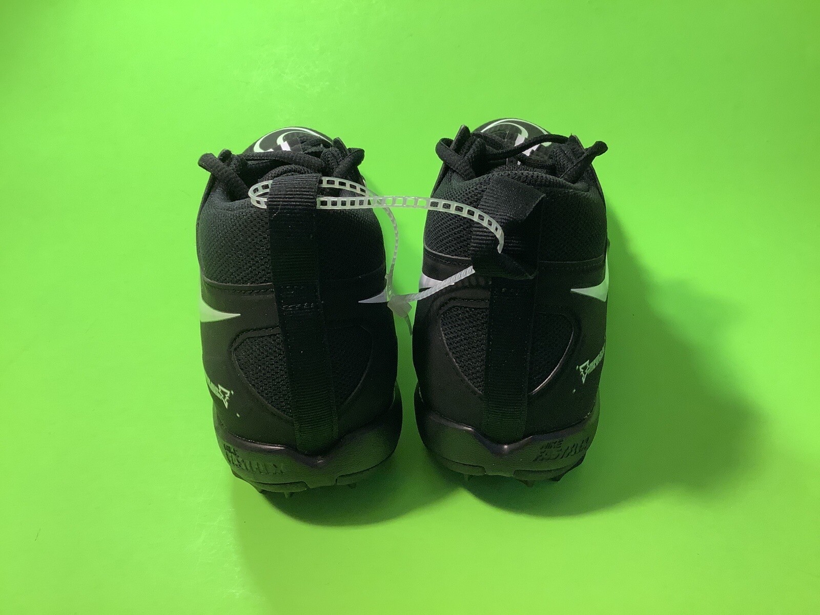 NIKE ALPHA MENACE Men’s Football Cleats Size 9.5 Black w/White NEW thumbnail 9