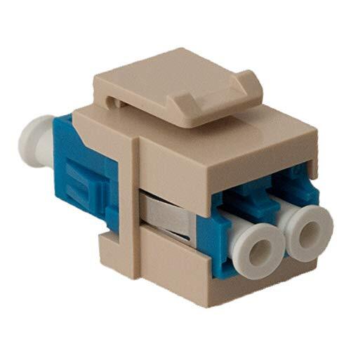 ICC LC Fiber Optic Keystone Coupler with Ceramic Sleeves and Duplex Ports, Ivory - Picture 1 of 1