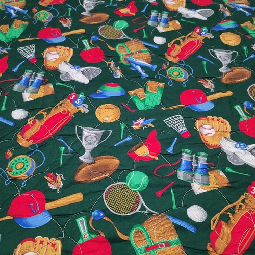 Homemade Baseball Logo Blue Multicolored Bed Quilt Unisex Twin Size - Picture 4 of 7