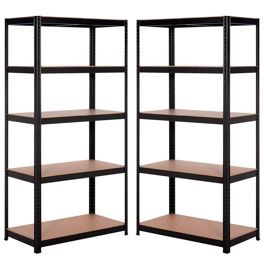 2x Estanteria Metalica Galvanizada Negra 875kg 5 Baldas 180x90x40cm Ideal Garaje