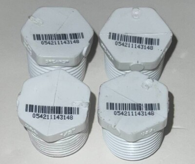 (LOT OF 4) SPEARS USA SCH 40 D2466 PVCI 1/2'' Threaded Plug 054211143148