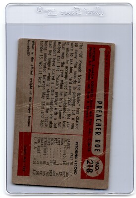 1954 Bowman Preacher Roe #218 | eBay