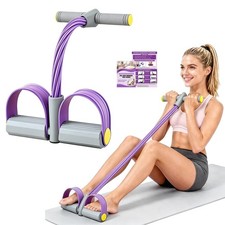 Multifunction Foot Pedal Resistance Bands with Handles, 6-Tube Elastic Yoga E...