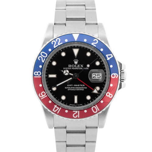 VINTAGE Rolex GMT-Master PEPSI Stainless Steel 40mm 16750 Oyst...