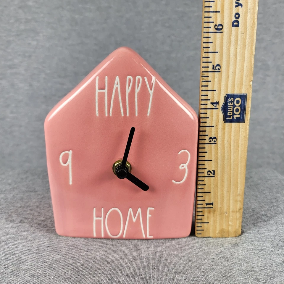 Rae Dunn “House Shaped” Happy Home Ceramic Clock - Image 2 of 4