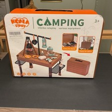 Kids Play Camping Toy Folding Storage Table, Play Pretend Food Table