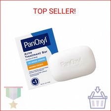 PanOxyl Acne Treatment Bar with 10 Benzoyl Peroxide, Maximum Strength Bar Soap