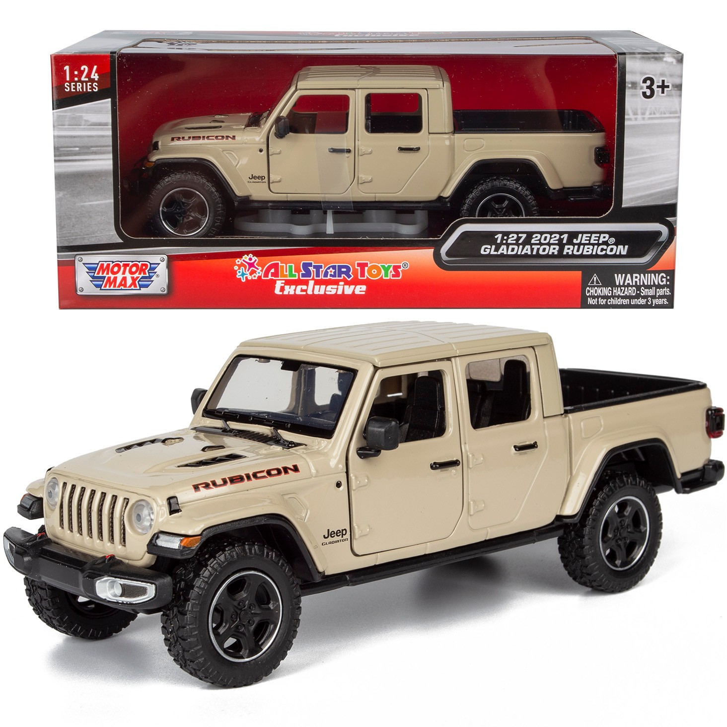 MOTORMAX 1:27 2021 JEEP GLADIATOR RUBICON DIE-CAST Gobi Sand 79368 AST Exclusive