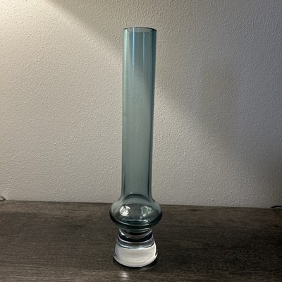 Marquis by Waterford Crystal Glass Smoke Blue 12  Bud Vase Vintage