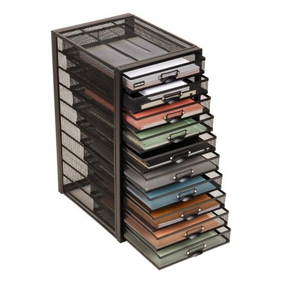 10-Drawer Desk Organizer for Office Supplies, Crafts, Mail Sorting & More, Me...