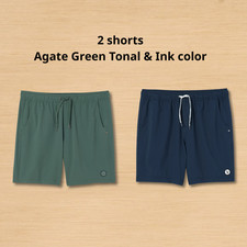 NWT - Vuori Men's Kore Short Unlined 7" - Agate Green Tonal Ink color - New