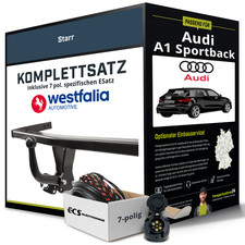 Für AUDI A1 Sportback Typ 8XA Anhängerkupplung starr +eSatz 7pol 03.12-09.18 NEU