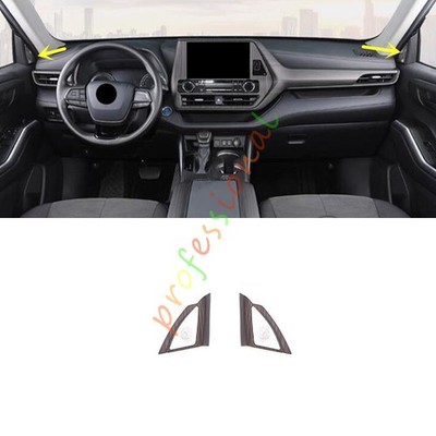 2pcs For Toyota Highlander 2022-2023 Wood Grain Front Door Triangular Prism Trim