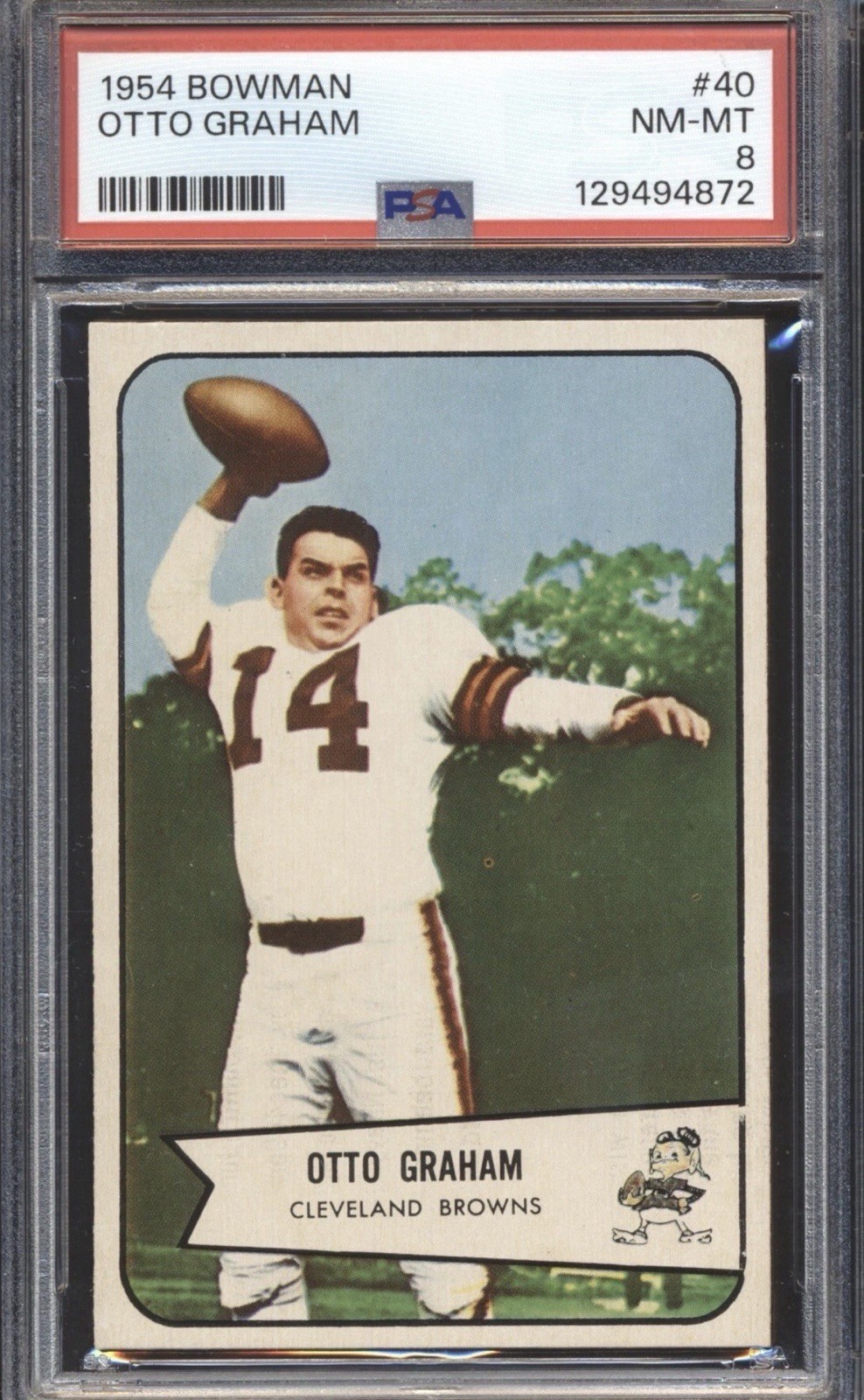 1954 Bowman Football Otto Graham #40 PSA 8 CLEVELAND BROWNS NM-MT HOF Centered