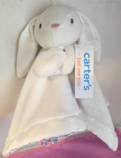 NWT Carter's Just One You White Bunny Pink Blue Floral Security Blanket Lovey