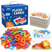 Alphabet Flash Cards Wooden ABC Learning Toy Preschool Kids