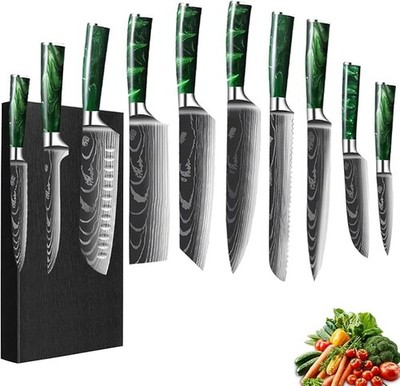 Messerblock Set, mit 10-teilige, Harzgriff, Kitchen knife Set mit Kochemesser, B