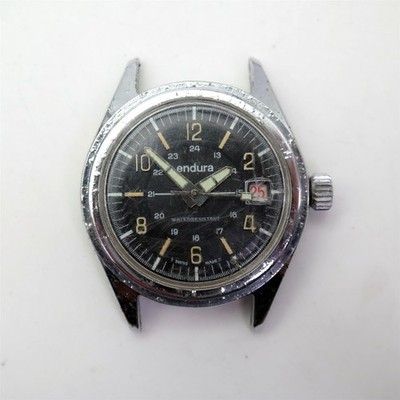 Vtg ENDURA Men's Military Watch 37mm Runs Montrex Corp