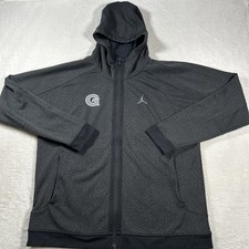 Air Jordan Georgetown Hoyas Full Zip Hooded Jacket Men Sz XL Slim Fit Hoodie