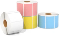MUNBYN 2.25"x1.25" Thermal Sticker Labels, Color Self-Adhesive Barcode Label ...