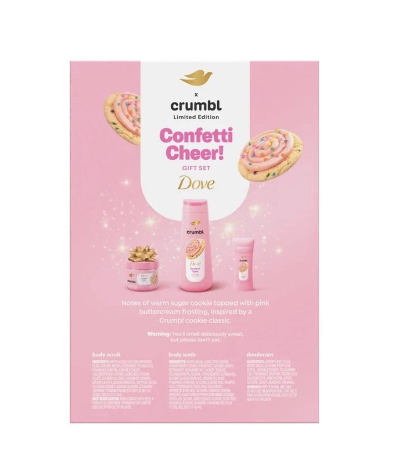 Dove Crumbl Edición Limitada Pastel de Confeti Cuidado Corporal Set de Regalo Juego de 3 Piezas  Foto 2 de 4