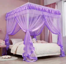 Canopy Bed Curtains Full Size for Boys Girls Bed Drapes Bed Canopy Princess