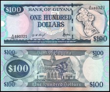 Guyana 100 Dollars, 1999-2005 ND, P-31a.2, UNC