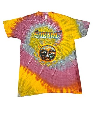 Sublime Tie Dye T-Shirt Medium Psychedelic Sun Graphic Band Tee 90s