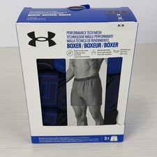 Under Armour 3 Men's Performance Tech Boxerjocks Medium 31-34  Blues NEW