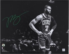 Jaylen Brown Boston Celtics Signed Black & White with Green Ink 16