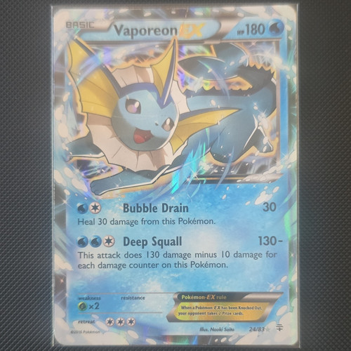 The Pokemon Company Vaporeon EX 24/83 Generations Holo Ultra Rare ENG 180HP