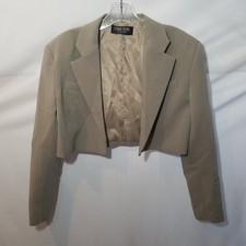 Size S 37 in Chest Chicyou Gray Cropped Blazer Jacket Long Sleeves Top