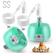 2 Pack Chicken Coop Heater, Timing Chicken Heat Lamp, Smart Temperature Control