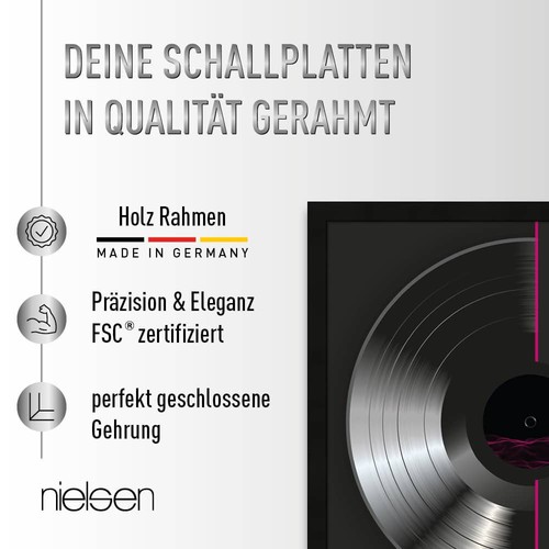Schallplatten Rahmen Holz, Vinyl Rahmen, bruchsicheres Kunstglas von nielsen - Bild 2 von 12