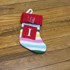 Wondershop Monogram Mini Letter I Rainbow Christmas Stocking Initial Target Knit
