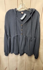 So Women's Size M Blue Long Sleeve Top