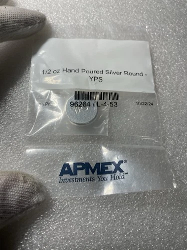 1/2 Troy Oz .999 Fine Silver Hand Poured YPS- Double Sealed In Plastic