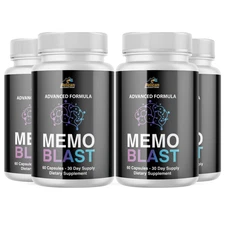 Memo Blast- Brain Support- 4 Bottles- 240 Capsules