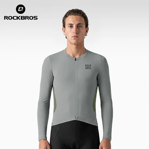 ROCKBROS Long Sleeve Summer Cycling Jersey Lightweight Breathable Mesh Panels