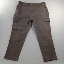 Terra & Sky Cargo Pants Womens 16W Skinny Fit High Rise Denim Stretch Brown