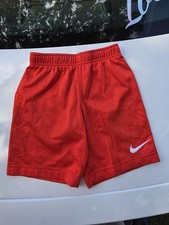 Nike Boys Red Mesh Athletic Shorts Size 6 Polyester Elastic Waist Breathable