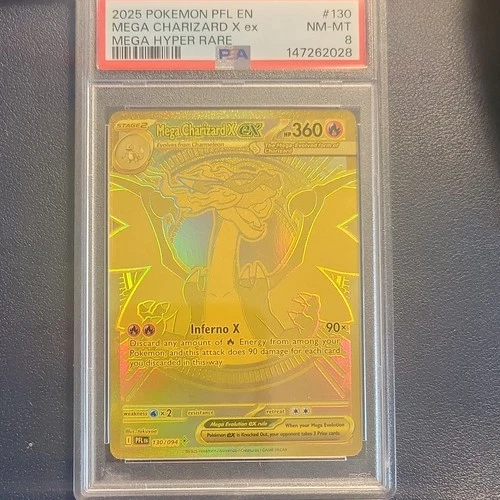 Pokémon Mega Charizard X ex Phantasmal Flames Mega Hyper Rare Holo PSA 8