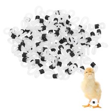 100-Pack Chick Leg Bands, Silicone Poultry Leg Bands for Chicks Ducks Black