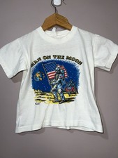 VINTAGE 1960's NASA MAN ON THE MOON KIDS TODDLERS VACATION SOUVENIR SHIRT.
