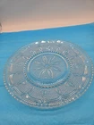 Vtg Federal Glass Clear Heritage Serving Tray 11 1/4" Round Platter Beads**51-4