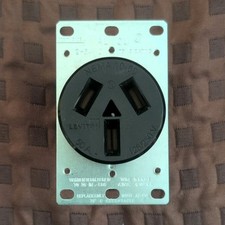 Leviton 50A Flush Mount Outlet NEMA 10-50 125/250V Black Metal Plastic