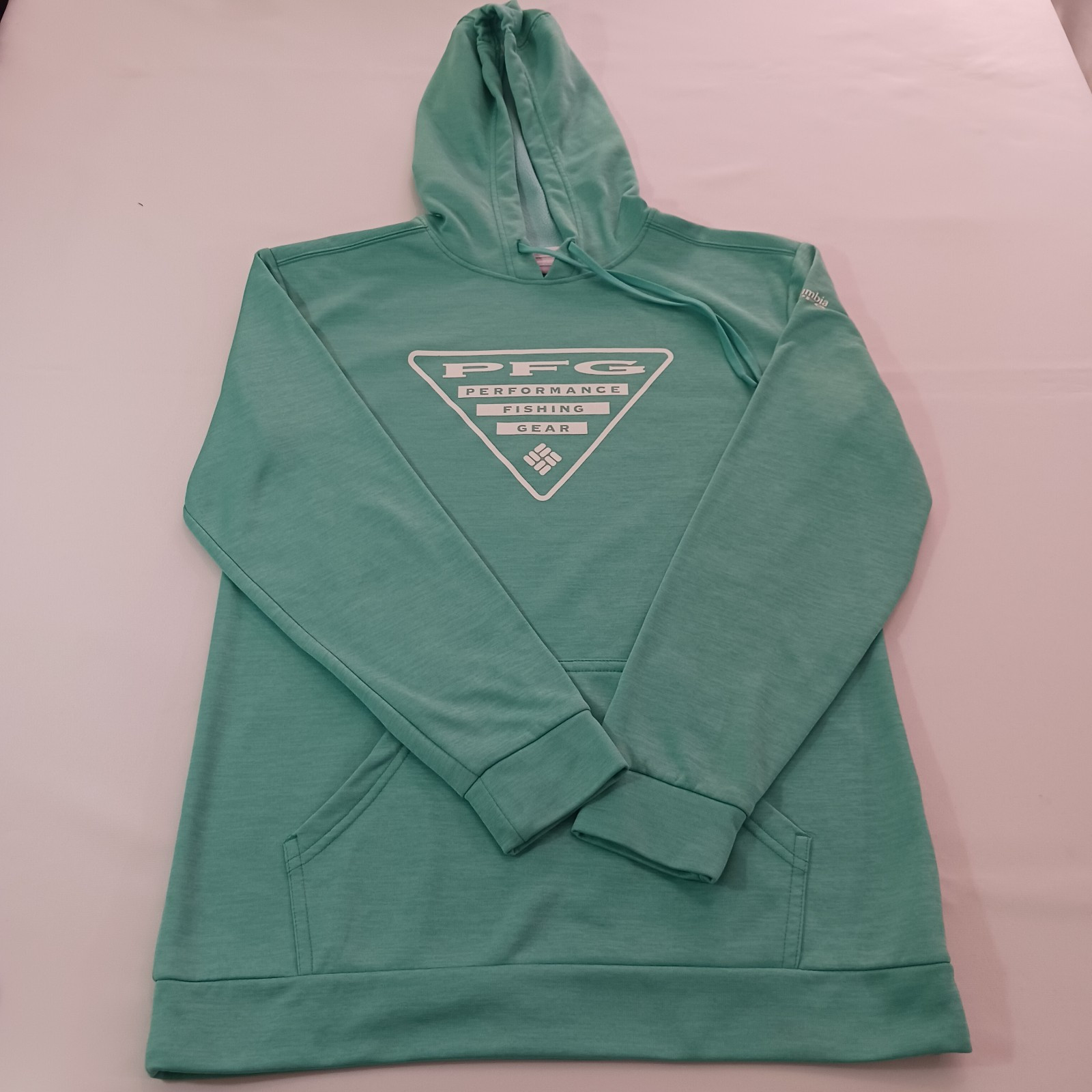 Columbia PFG Hoodie Sweatshirt Women Small Green Pullover Graphic Ladies FL0087