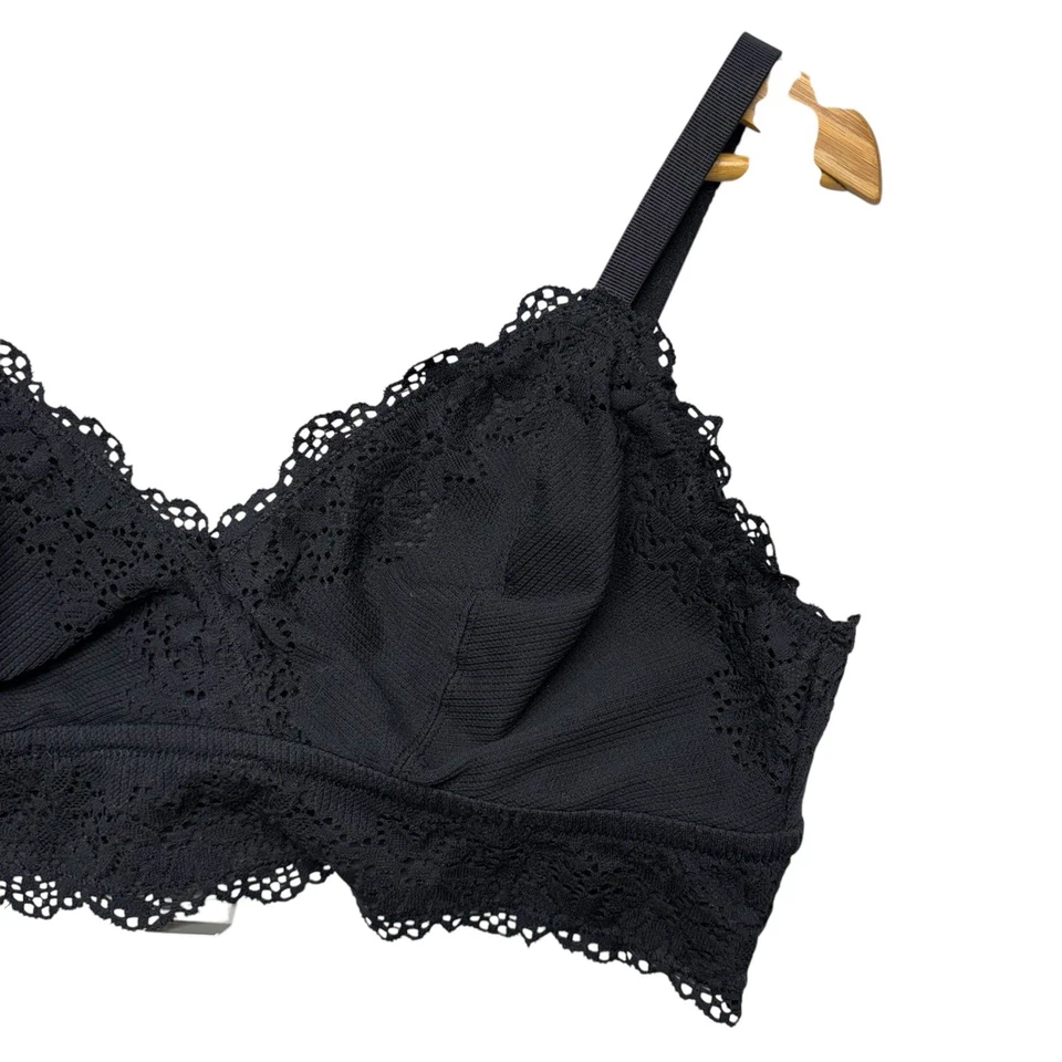 Женский бюстгальтер Aerie XL черный кружевной с регулируемыми ремешками треугольный изящный - Изображение 2 из 4